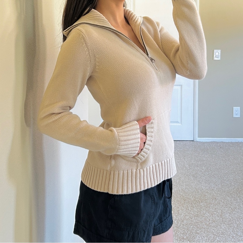 Last Chance Gap Beige Half-Zip Pullover Sweater - image 1